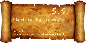 Sterbinszky István névjegykártya